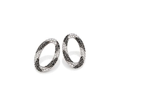 Brinco 108 zircônias com aplicação de Rhodium Negro